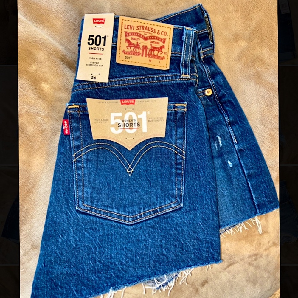 Levi Denim High-Rise Jean Shorts